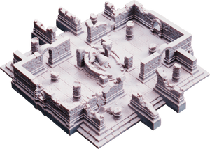 Ruins of Terataya, an ancient temple ruins terrain render